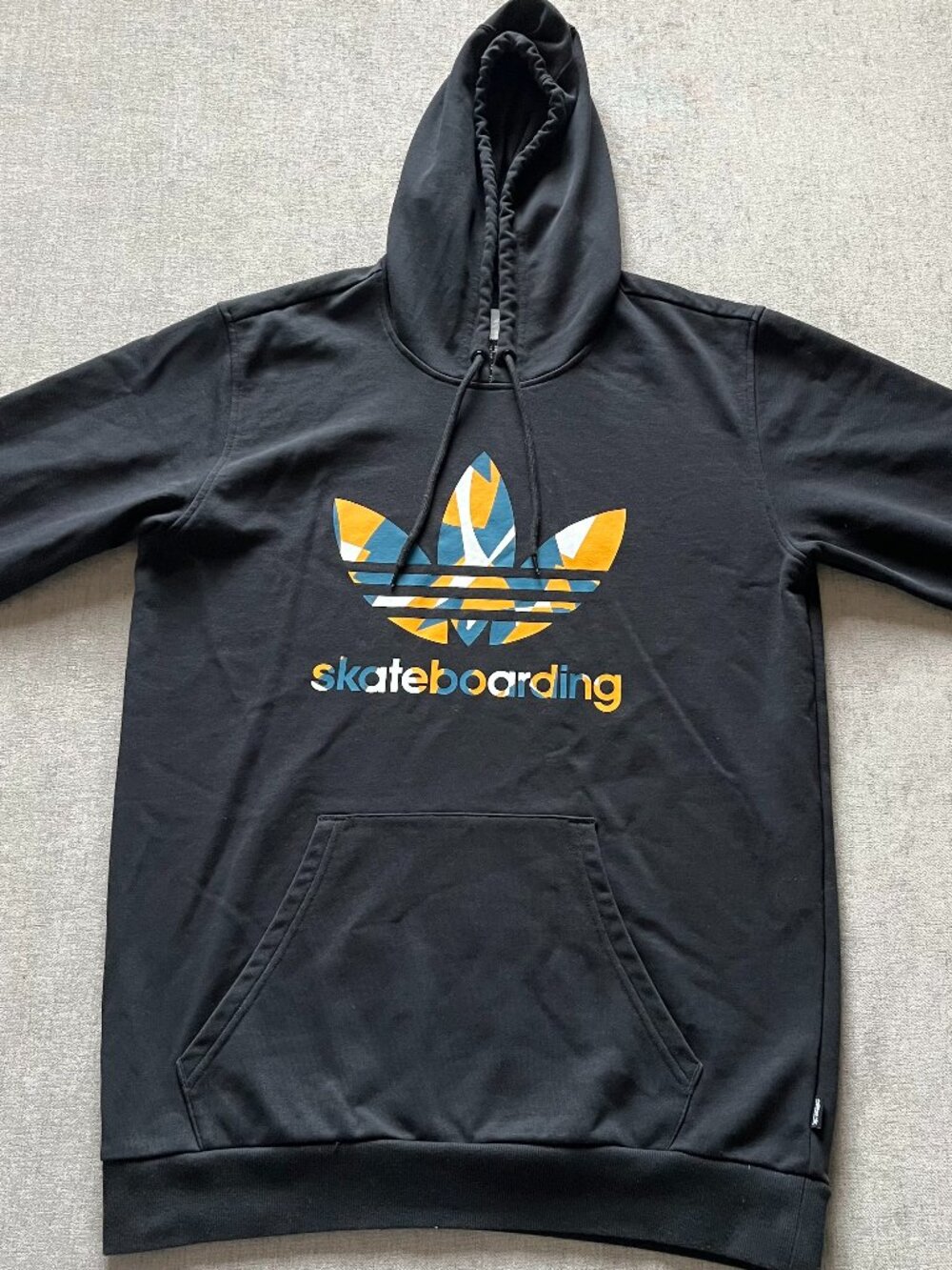 Adidas Climalite Hoodie Sweatshirt Men M Black Skateboard Logo Pullover Active